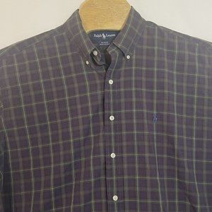 Ralph Lauren Blake Mens Large‎ Multicolor Plaid Long Sleeve Button Front Shirt